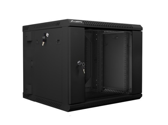 19"-OS, KÉTRÉSZES, FALRA SZERELHETŐ RACKSZEKRÉNY 9U/600X600 (LAPOS CSOMAGOLÁS) FEKETE LANBERG