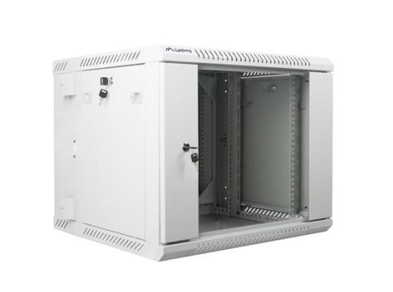 19"-OS, KÉTRÉSZES, FALRA SZERELHETŐ RACK SZEKRÉNY 9U/600X600 (LAPOS CSOMAGOLÁS) SZÜRKE LANBERG