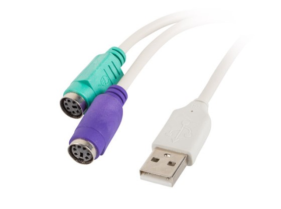 USB-A(M) 2.0->2X PS/2 ADAPTER FEHÉR LANBERG