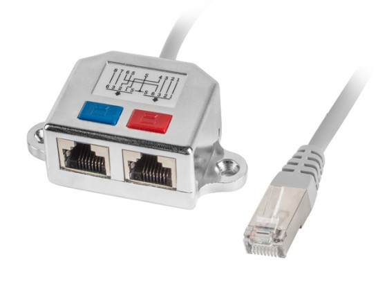 RJ45->2X RJ45 LAN SPLITTER ADAPTER FTP KÁBEL 15CM LANBERG