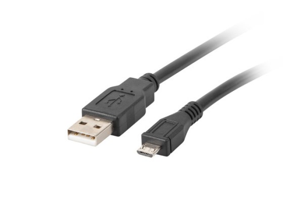 USB MICRO(M)-&gt;USB-A(M) 2.0 KÁBEL 1M FEKETE LANBERG