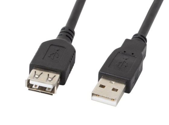 USB-A M/F 2.0 KÁBEL 1.8M FEKETE LANBERG