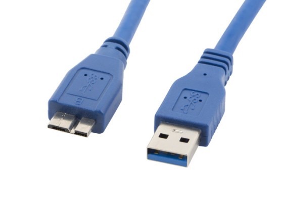 USB MICRO(M)-&gt;USB-A(M) 3.0 KÁBEL 0.5M KÉK LANBERG