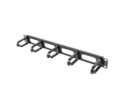 19"-OS KÁBELRENDEZŐ PANEL 5 GYŰRŰS - B TÍPUSÚ 1U FEKETE LANBERG