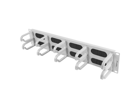 19"-OS KÁBELRENDEZŐ KEFÉS PANEL 10 GYŰRŰS B TÍPUSÚ 2U SZÜRKE LANBERG SZÜRKE