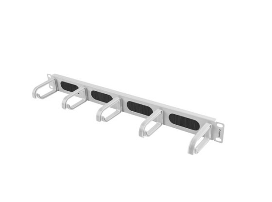19"-OS KÁBELRENDEZŐ KEFÉS PANEL 5 GYŰRŰS B TÍPUSÚ 1U SZÜRKE LANBERG SZÜRKE