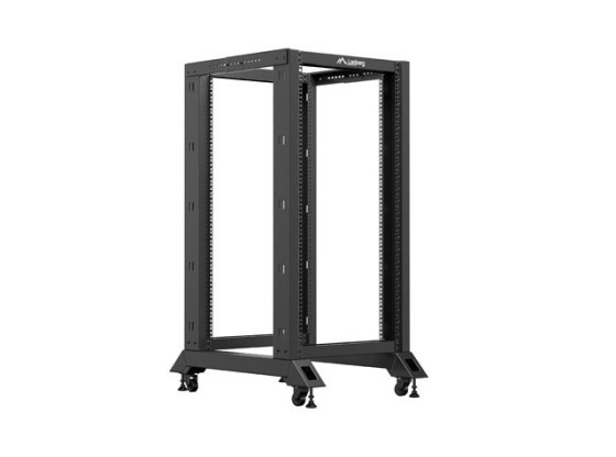 NYITOTT RACK 22U 600X800 FEKETE LANBERG V2