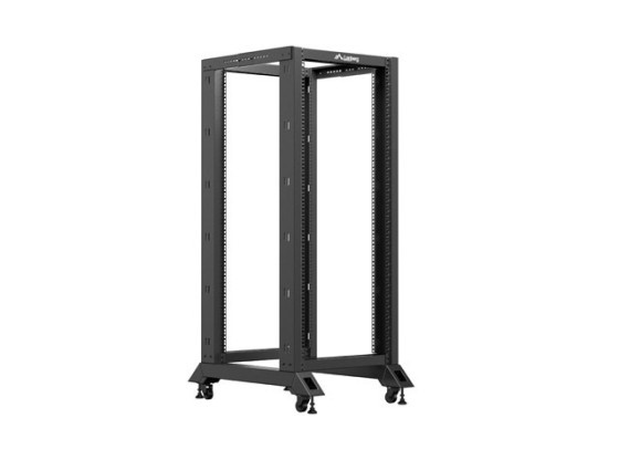 NYITOTT RACK 27U 600X800 FEKETE LANBERG V2