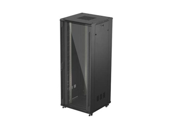 19" 42U 800X800 FEKETE ÜVEGAJTÓ LANBERG (LAPOS CSOMAGOLÁSBAN)