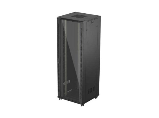 19" 47U 800X800 FEKETE ÜVEGAJTÓ LANBERG (LAPOS CSOMAGOLÁS)
