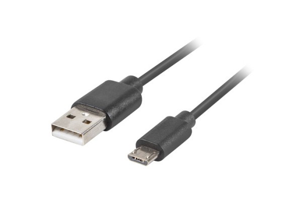 USB MICRO(M)-&gt;USB-A(M) 2.0 KÁBEL 1.8M FEKETE QC 3.0 LANBERG