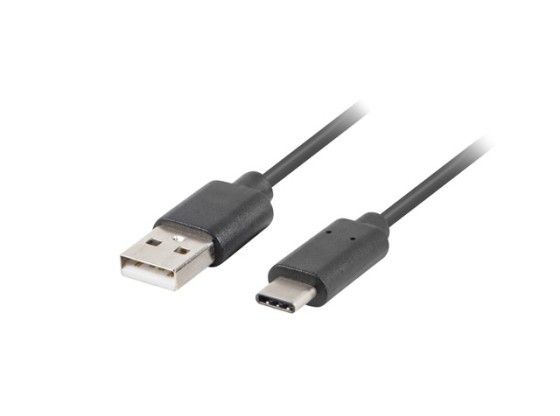 USB-C(M)-&gt;USB-A(M) 2.0 KÁBEL 0.5M FEKETE LANBERG