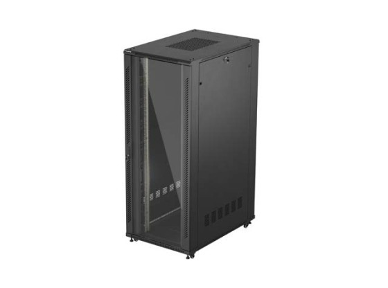 19" 42U 800X1200 FEKETE ÜVEGAJTÓ LANBERG (LAPOS CSOMAGOLÁS)