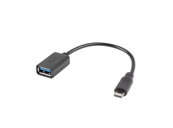 USB MICRO(M) 2.0-&gt;USB-A(F) ADAPTER 15CM OTG FEKETE LANBERG