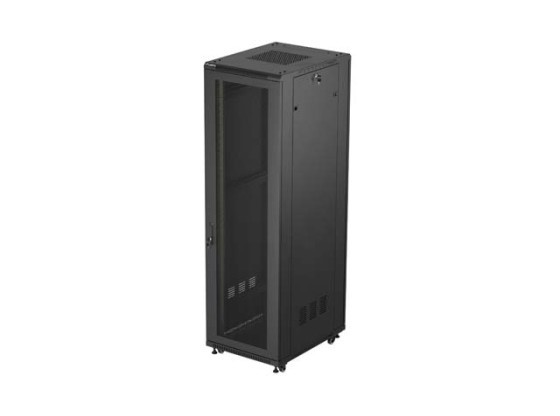 19"-OS SZABADON ÁLLÓ RACK SZEKRÉNY 42U/600X800 (FLAT PACK) HÁLÓS AJTÓVAL FEKETE LANBERG