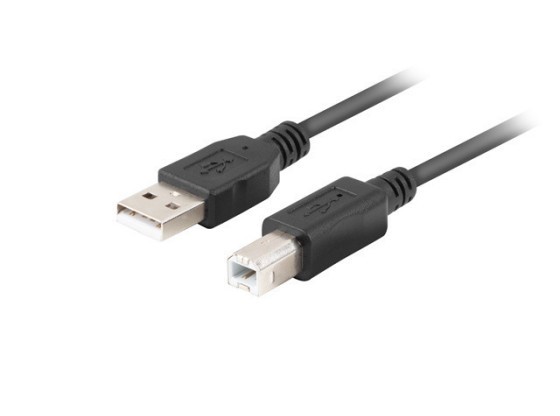 USB-A(M)->USB-B(M) 2.0 KÁBEL 3M FEKETE FERRIT DOBOZ LANBERG