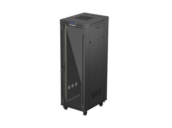 19" RACK SZEKRÉNY SZABADON ÁLLÓ 37U/600X800 (FLAT PACK) ÜVEG AJTÓVAL LCD FEKETE LANBERG V2