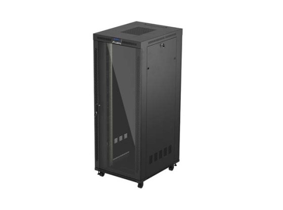 19" RACK SZEKRÉNY SZABADON ÁLLÓ 42U/800X1000 (FLAT PACK) ÜVEGAJTÓVAL LCD FEKETE LANBERG V2