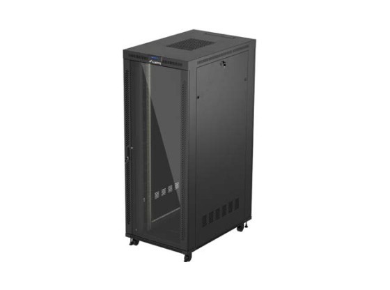 19" RACK SZEKRÉNY SZABADON ÁLLÓ 42U/800X1200 (FLAT PACK) ÜVEGAJTÓVAL LCD FEKETE LANBERG V2