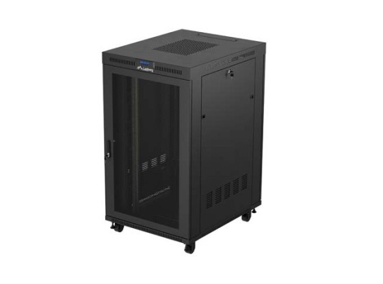 INSTALLÁCIÓS RACK 19" 27U 800X1000 FEKETE LCD PERFORÁLT AJTÓ LANBERG (FLAT PACK) V2