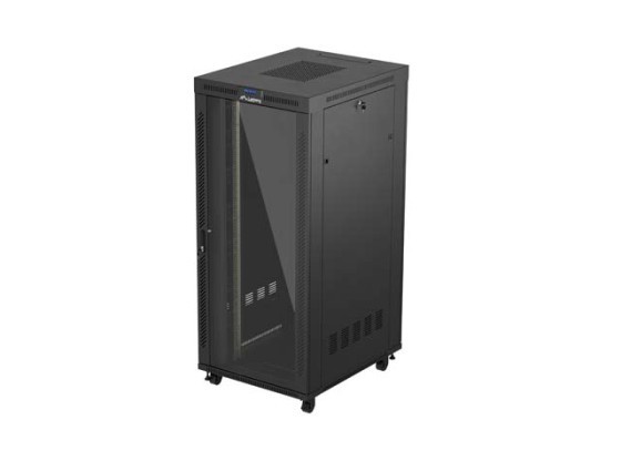 19" RACK SZEKRÉNY SZABADON ÁLLÓ 37U/800X1000 (FLAT PACK) ÜVEGAJTÓVAL LCD FEKETE LANBERG V2