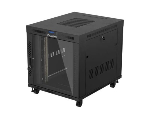 19" RACK SZEKRÉNY SZABADON ÁLLÓ 15U/800X1000 (FLAT PACK) ÜVEGAJTÓVAL LCD FEKETE LANBERG V2