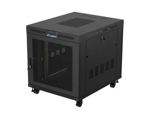 19" RACK SZEKRÉNY 19" SZABADON ÁLLÓ 15U/800X1000 (FLAT PACK) FEKETE ÜVEGAJTÓVAL LCD LANBERG V2