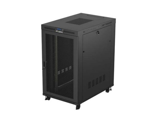 19" RACK SZEKRÉNY SZABADON ÁLLÓ 27U/800X1200 (FLAT PACK) RÁCSOS AJTÓVAL LCD FEKETE LANBERG