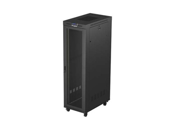 19" RACK SZEKRÉNY SZABADON ÁLLÓ 42U/600X1000 (FLAT PACK) HÁLÓS AJTÓVAL LCD FEKETE LANBERG V2