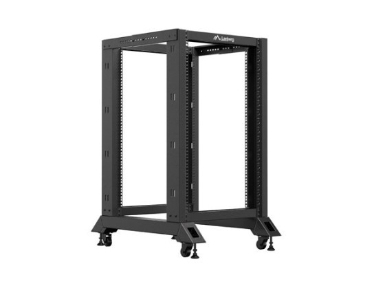 NYITOTT RACK 18U 600X800 FEKETE LANBERG