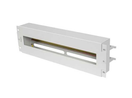 19" 3U FESZÜLTSÉGELOSZTÓ PANEL DIN SÍNNEL TS-35 SZÜRKE LANBERG