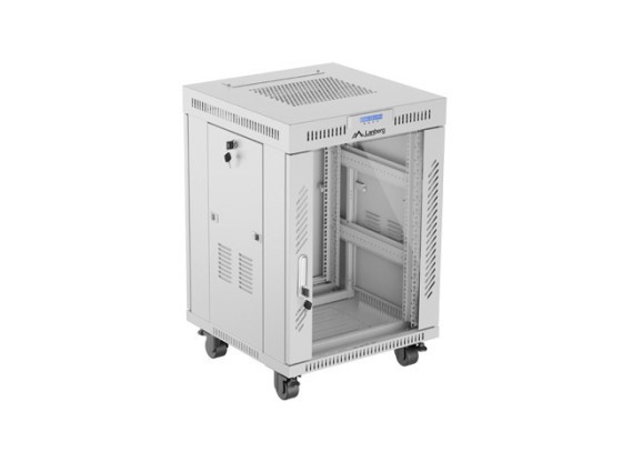 INSTALLÁCIÓS RACK 19" 15U 600X600 SZÜRKE ÜVEGAJTÓS LCD LANBERG (FLAT PACK) V2