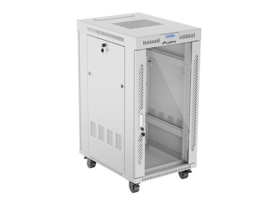INSTALLÁCIÓS RACK 19" 22U 600X800 SZÜRKE ÜVEGAJTÓ LCD LANBERG (FLAT PACK) V2