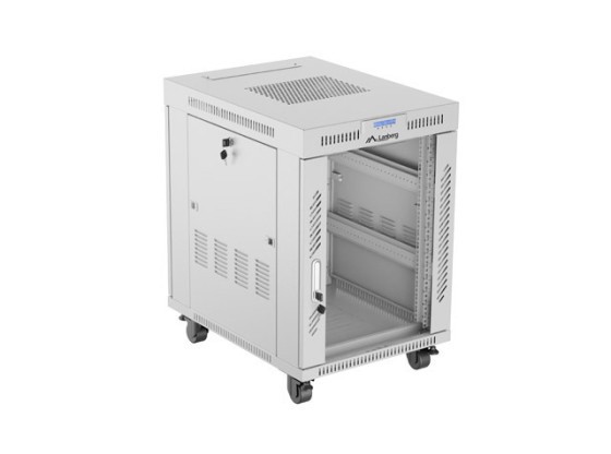 INSTALLÁCIÓS RACK 19" 15U 600X800 SZÜRKE ÜVEGAJTÓ LCD LANBERG (FLAT PACK) V2