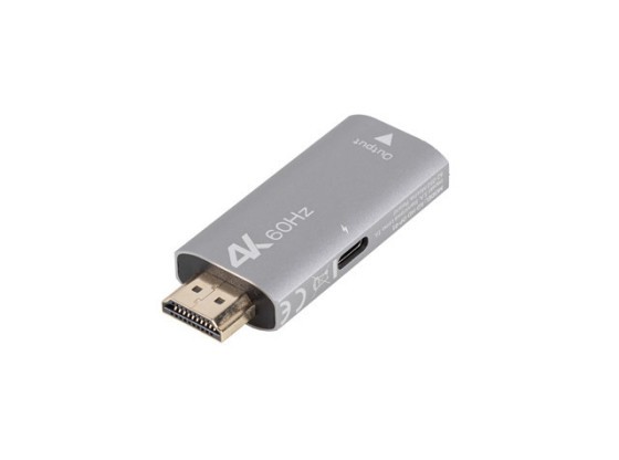 HDMI(M)->DISPLAYPORT(F) ADAPTER 4K SILVER LANBERG