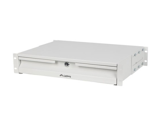 LANBERG 19" 2U 360MM SZÜRKE SZEKRÉNYFIÓK (2U/483X360MM TEHERBÍRÁS 90KG-IG, 4 PONTOS RÖGZÍTÉS)