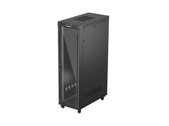 INSTALLÁCIÓS RACK 19" 42U 600X1200 FEKETE ÜVEGAJTÓS LCD LANBERG (FLAT PACK) V2