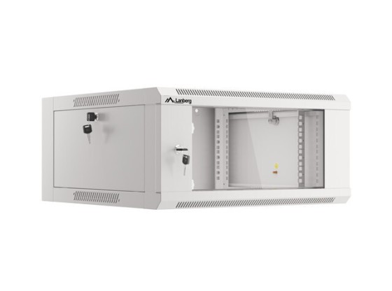 INSTALLÁCIÓS RACK 19" 4U 600 SZÜRKE ÜVEGAJTÓS LANBERG (ÖSSZESZERELVE)
