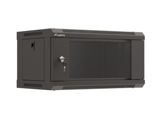 INSTALLÁCIÓS ÁLLVÁNY 19" 4U 540X350 FEKETE ÜVEGAJTÓS LANBERG (FLAT PACK)