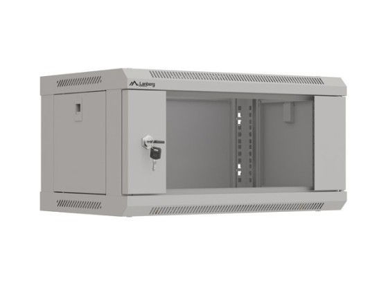 INSTALLÁCIÓS ÁLLVÁNY 19" 4U 540X350 SZÜRKE ÜVEGAJTÓS LANBERG (FLAT PACK)