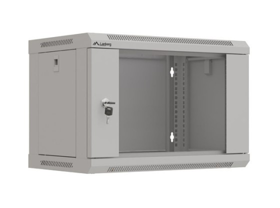 INSTALLÁCIÓS ÁLLVÁNY 19" 6U 540X350 SZÜRKE ÜVEGAJTÓS LANBERG (FLAT PACK)