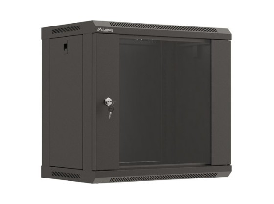 INSTALLÁCIÓS ÁLLVÁNY 19" 9U 540X350 FEKETE ÜVEGAJTÓ LANBERG (FLAT PACK)