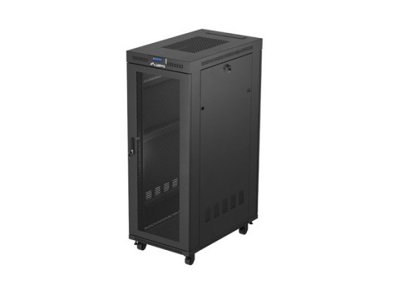 19" 32U 600X1000 FEKETE LCD PERFORÁLT AJTÓ LANBERG (LAPOS CSOMAGOLÁS)