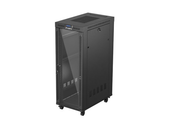 INSTALLÁCIÓS RACK 19" 32U 600X1000 FEKETE LANBERG LCD ÜVEGAJTÓ (FLAT PACK)