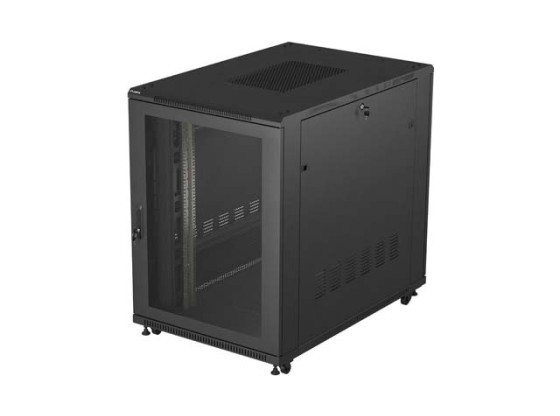 19" 22U 800X1200 FEKETE PERFORÁLT AJTÓ LANBERG (LAPOS CSOMAGOLÁS)