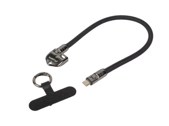 KÁBEL USB-C M/M NYAKPÁNT / FÜGGŐ 0,3M 240W FEKETE LANBERG