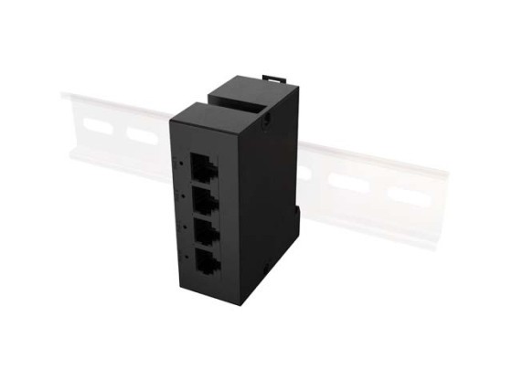 KAPCSOLÓ LANBERG DIN-FE4-AT-30W 1XIN 3X OUT 100MB POE EXTENDER GYORS ETHERNET DIN SÍN 30W-OS SÍNNEL