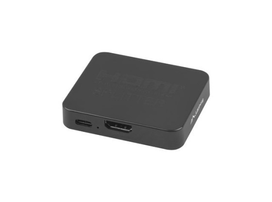 LANBERG HDMI->2X HDMI 4K VIDEO SPLITTER + USB-C PORT FEKETE