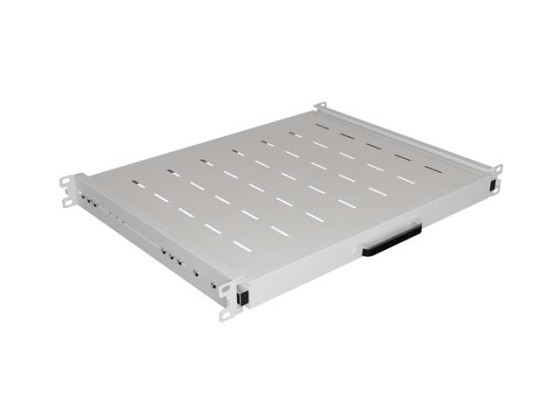 KIHÚZHATÓ POLC 19" RACKHEZ 350MM SZÜRKE LANBERG (1U/445X350MM TERHELHETŐSÉG 35KG-IG, 4 PONTOS RÖGZÍTÉS)