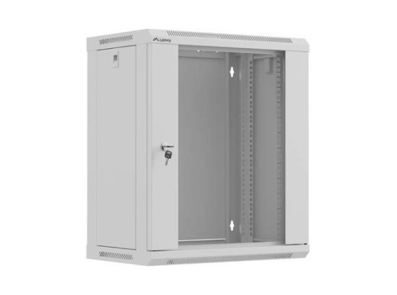 INSTALLÁCIÓS ÁLLVÁNY 19" 12U 540X350 SZÜRKE ÜVEGAJTÓS LANBERG (FLAT PACK)